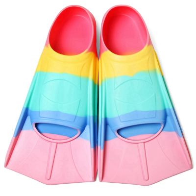 Azuunye Kids Swim Fins,Short Swimming Flippers,Swim Training Fins for Lap Swimming,for Children Girls Boys Beginners