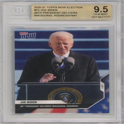 Joe Biden 2021 Topps Now Election Card #15 BGS 9.5 Gem Mint