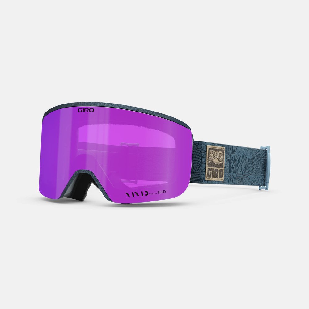 Giro Ella Womens Snow Goggle - Ano Harbor Blue Adventure Grid Strap with VIVID Pink/VIVID Infrared Lenses