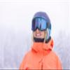 Giro Ella Womens Snow Goggle - Ano Harbor Blue Adventure Grid Strap with VIVID Pink/VIVID Infrared Lenses view 4
