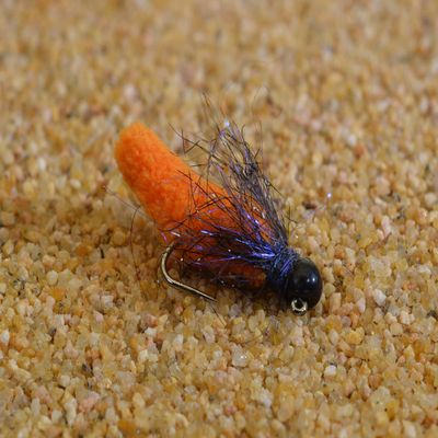 Tungsten Mop Jig Fly Size #10 - Euro Nymph Tied on Hanak Hooks - 6ct Pack (Orange Hook #10)