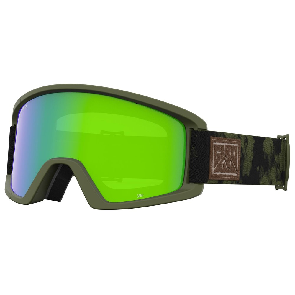 Giro Semi Ski Goggles - Snowboard Goggles for Men, Women & Youth - Trail Green Cloud Dust Strap with Loden Green/Yellow Lenses