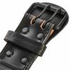 100% Top-Grain Leather 10mm Thick 6 Wide to 2.5 Taper Heavy-Duty Dual Prong Weightlifting Belt for Men and Women made + 24" Gray Weightlifting Straps (Medium) view 3