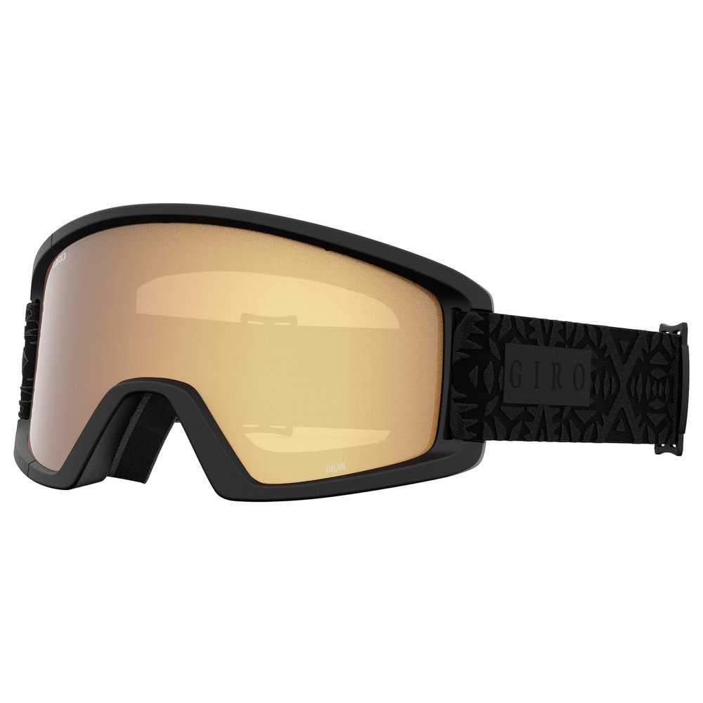 Giro Dylan Asian Fit Ski Goggles - Snowboard Goggles for Women & Youth - Black Flake Strap with Amber Gold/Yellow Lenses