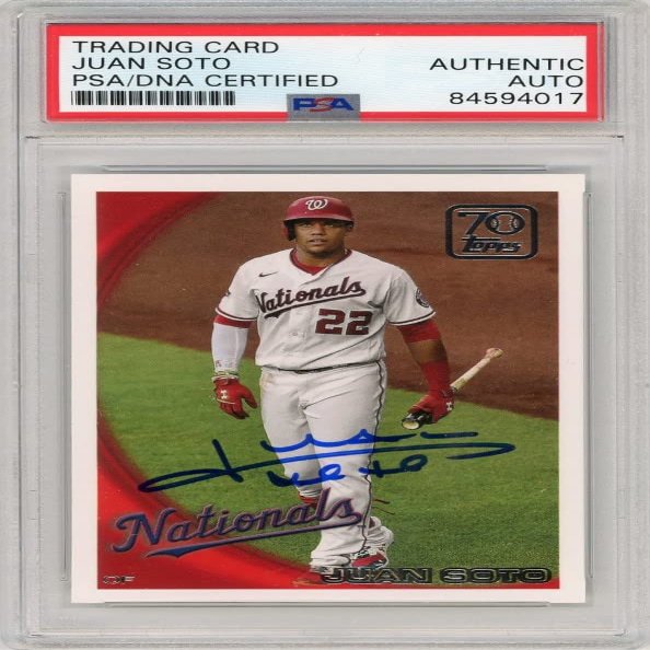 Juan Soto 2021 Topps Baseball Autograph Card #70YT-60 PSA/DNA