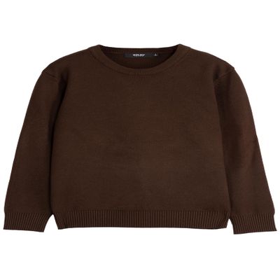 X RAY Boys Crewneck Sweater (XS - XXL), School Uniform Big Boys' & Little Kids Youth Crew Neck Long Sleeve Pullover, Dark Brown, Medium (8)