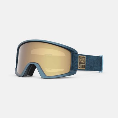 Giro Dylan Ski Goggles - Snowboard Goggles for Women & Youth - Ano Harbor Blue Adventure Grid Strap with Amber Gold/Yellow Lenses