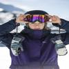 Giro Dylan Ski Goggles - Snowboard Goggles for Women & Youth - Ano Harbor Blue Adventure Grid Strap with Amber Gold/Yellow Lenses view 4