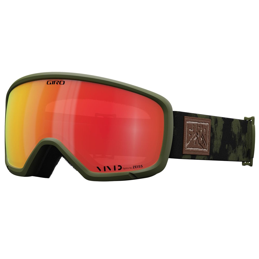 Giro Adult and Youth Ringo Ski and Snowboard Goggles - Trail Green Cloud Dust Strap with Vivid Ember Lens