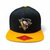 AMERICAN NEEDLE Officially Licensed NHL Pittsburgh Penguins Team Hat, Embroidered Logo, Flat Brim, Snapback Black/Gold view 2