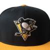 AMERICAN NEEDLE Officially Licensed NHL Pittsburgh Penguins Team Hat, Embroidered Logo, Flat Brim, Snapback Black/Gold view 3