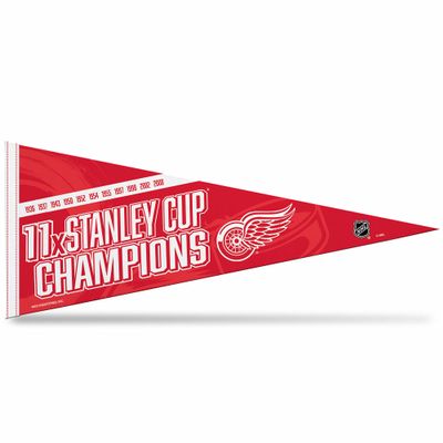 Rico Industries NHL Hockey Detroit Red Wings Multi Champ 12" x 30" Felt Wall Dcor Pennant - Great for Home/Bed Room/Man Cave Dcor