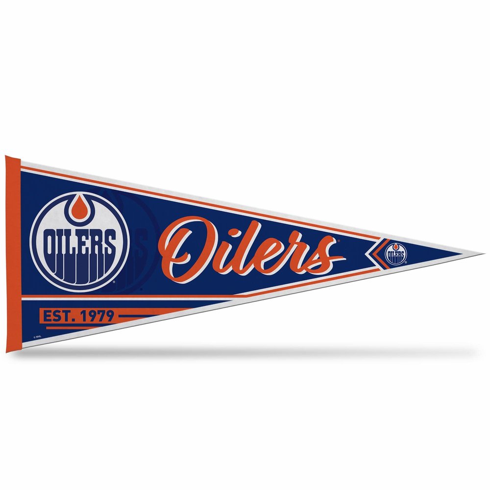 Rico Industries NHL Hockey Edmonton Oilers Classic 12" x 30" Felt Wall Dcor Pennant - Great for Home/Bed Room/Man Cave Dcor