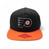 AMERICAN NEEDLE Officially Licensed NHL Philadelphia Flyers Team Hat, Embroidered Logo, Flat Brim, Snapback Black/Orange view 2