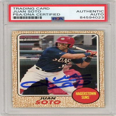 Juan Soto 2017 Topps Heritage Minor League Autograph Card #52 PSA/DNA