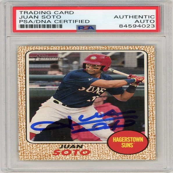 Juan Soto 2017 Topps Heritage Minor League Autograph Card #52 PSA/DNA