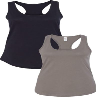 NEXT LEVEL APPAREL Women's Racerback Tank (N1533) Black/Warm Grey