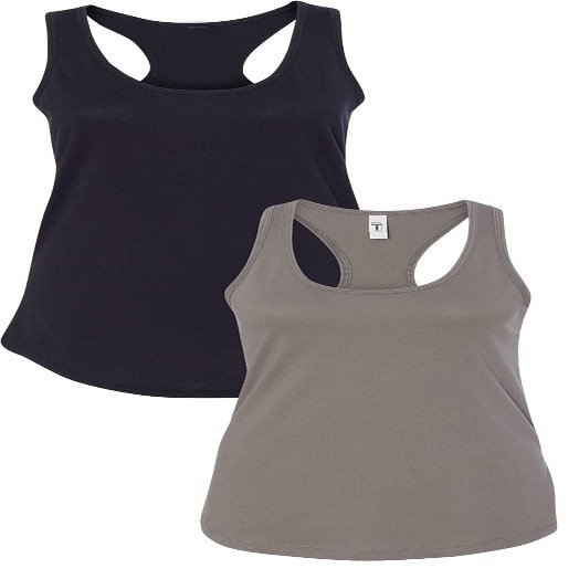 NEXT LEVEL APPAREL Women's Racerback Tank (N1533) Black/Warm Grey