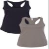 NEXT LEVEL APPAREL Women's Racerback Tank (N1533) Black/Warm Grey view 1
