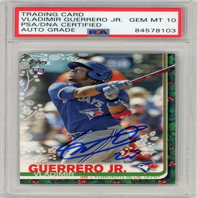 Vladimir Guerrero Jr 2019 Topps Holiday Autograph 27" Rookie Card #HW167 PSA/DNA 10