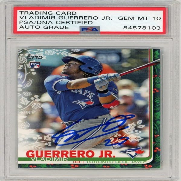 Vladimir Guerrero Jr 2019 Topps Holiday Autograph 27" Rookie Card #HW167 PSA/DNA 10