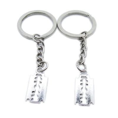 10 Pieces Keychain Keyring Door Car Key Chain Ring Tag Charms Supplies RH6O7J Razor Blade