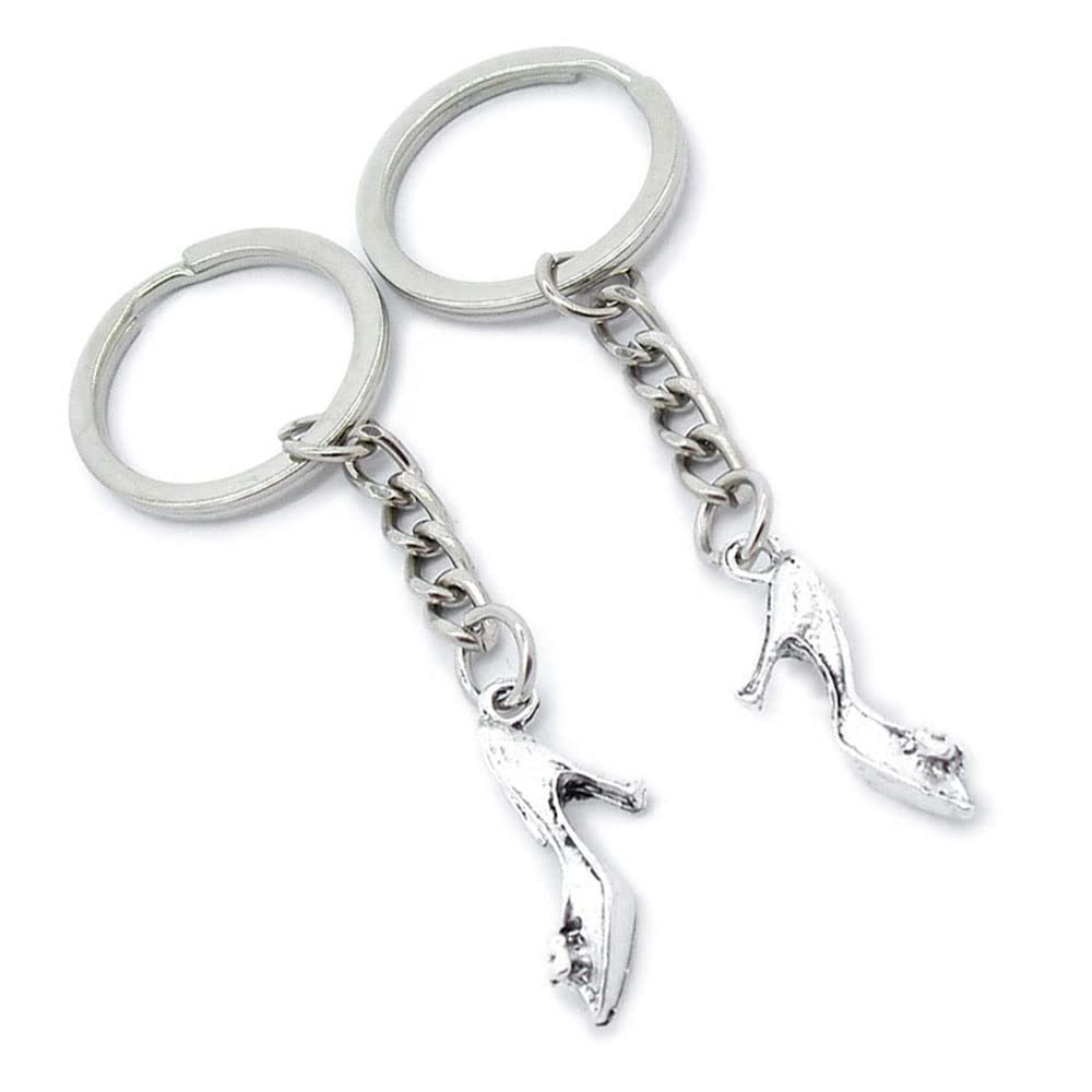 5 Pieces Keychain Keyring Door Car Key Chain Ring Tag Charms Supplies PN6B9N High Heels Shoes