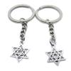 10 Pieces Keychain Keyring Door Car Key Chain Ring Tag Charms Supplies UF6D3Z Mogen Star of David Hexagonal view 1