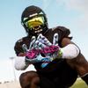 Battle Sports Graffiti Wide Receiver Football Gloves, Ultra Stick Adult & Youth Gloves - Adult X-Large, White view 3