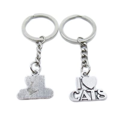 5 Pieces Keychain Keyring Door Car Key Chain Ring Tag Charms Supplies XV8B8Y Love Cats