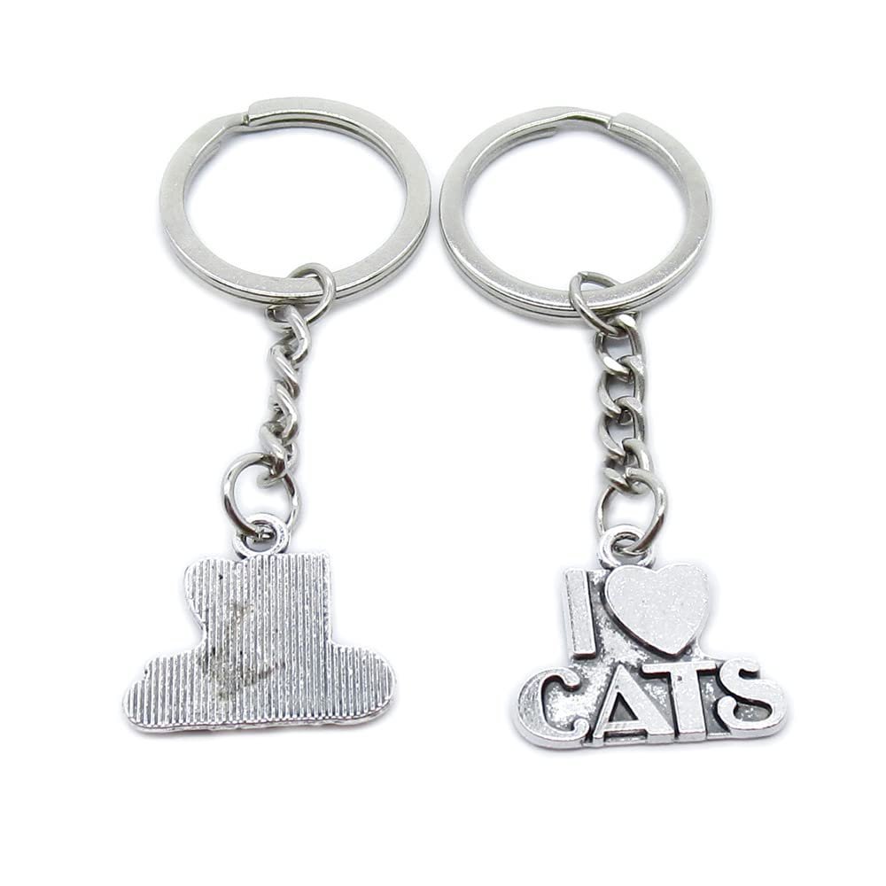 5 Pieces Keychain Keyring Door Car Key Chain Ring Tag Charms Supplies XV8B8Y Love Cats
