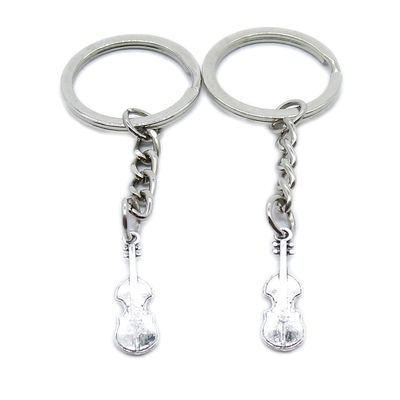 5 Pieces Keychain Keyring Door Car Key Chain Ring Tag Charms Supplies PB9O4E Violin