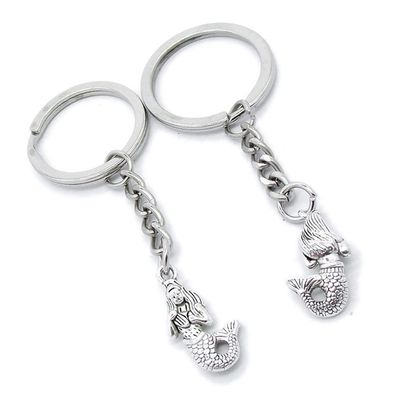 10 Pieces Keychain Keyring Door Car Key Chain Ring Tag Charms Supplies DW4T5W Mermaid