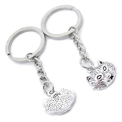 10 Pieces Keychain Keyring Door Car Key Chain Ring Tag Charms Supplies HH6W0Q Wolf Head