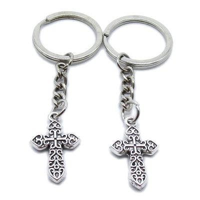 5 Pieces Keychain Keyring Door Car Key Chain Ring Tag Charms Supplies YK4J4Y Love Heart Cross