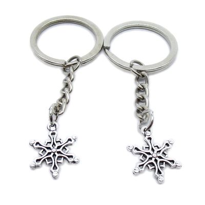 10 Pieces Keychain Keyring Door Car Key Chain Ring Tag Charms Supplies YN3J0D Snow Flake Snowflake