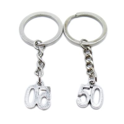 10 Pieces Keychain Keyring Door Car Key Chain Ring Tag Charms Supplies ME5P2S Number Numeral 50 Tag