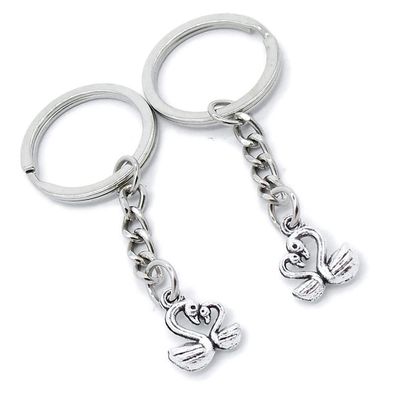 5 Pieces Keychain Keyring Door Car Key Chain Ring Tag Charms Supplies YH5M0X Parent Child Swan Goose