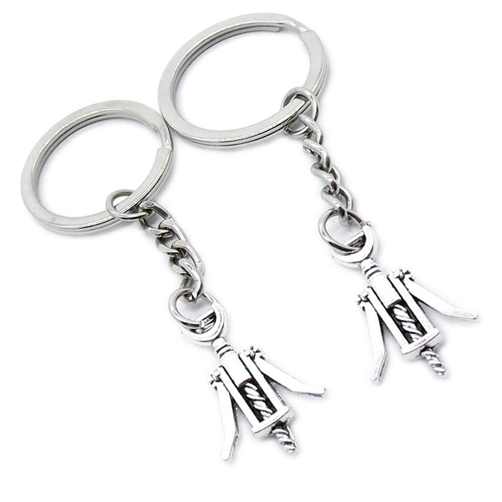 10 Pieces Keychain Keyring Door Car Key Chain Ring Tag Charms Supplies QF1C4Y Wine Bottle Opener