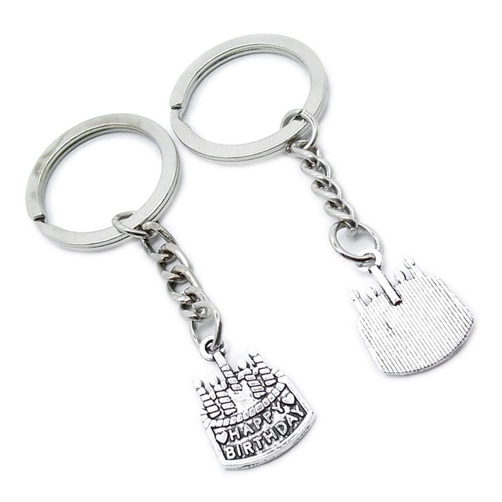 5 Pieces Keychain Keyring Door Car Key Chain Ring Tag Charms Supplies HL3C6A Birthday Cake