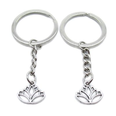 10 Pieces Keychain Keyring Door Car Key Chain Ring Tag Charms Supplies XW2P7C Buddha Buddhism Lotus