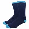 COUVER Unisex Classic Cotton Solid Plain Crew Dress Socks, One Size 8-13, Heather Navy, 1 Pair view 1