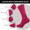 COUVER Unisex Classic Cotton Solid Plain Crew Dress Socks, One Size 8-13, Heather Navy, 1 Pair view 4