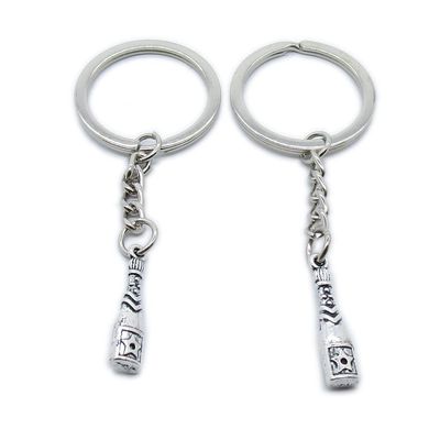 5 Pieces Keychain Keyring Door Car Key Chain Ring Tag Charms Supplies PM1C4X Wine Bottle