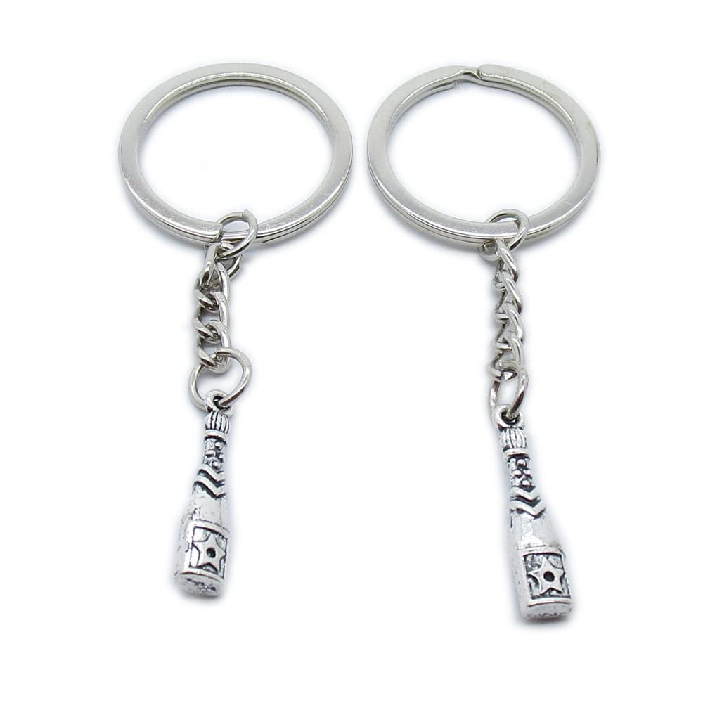 5 Pieces Keychain Keyring Door Car Key Chain Ring Tag Charms Supplies PM1C4X Wine Bottle