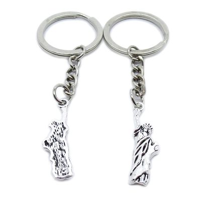 10 Pieces Keychain Keyring Door Car Key Chain Ring Tag Charms Supplies GV3X5Y Statue of Liberty