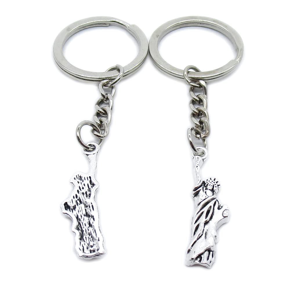 10 Pieces Keychain Keyring Door Car Key Chain Ring Tag Charms Supplies GV3X5Y Statue of Liberty