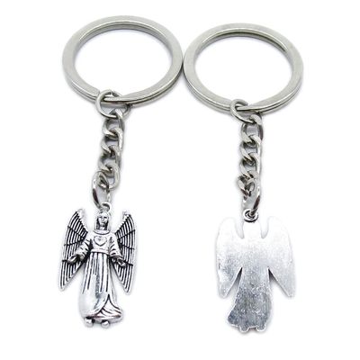 5 Pieces Keychain Keyring Door Car Key Chain Ring Tag Charms Supplies TO7H9V Angel