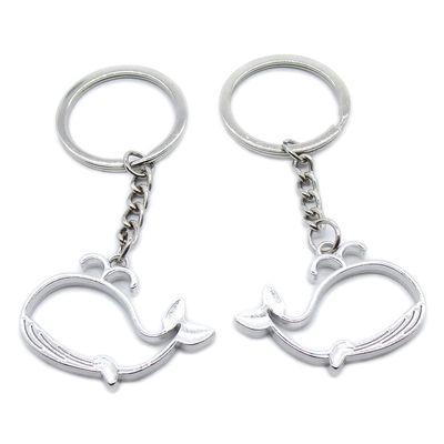 10 Pieces Keychain Keyring Door Car Key Chain Ring Tag Charms Supplies SP7W3E Whale Cabochon Frame