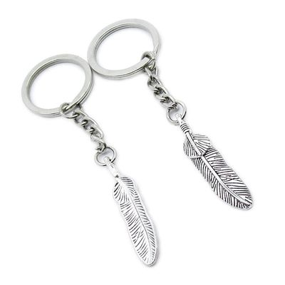 5 Pieces Keychain Keyring Door Car Key Chain Ring Tag Charms Supplies VN7C5H Feather Plumage Plume